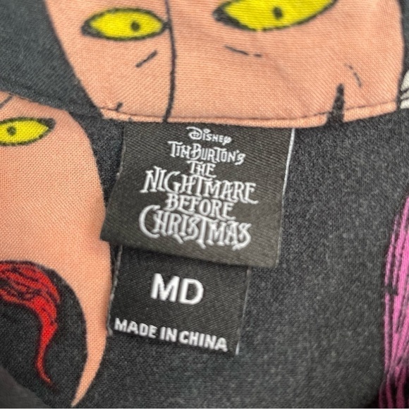 Hot Topic Top Mens Medium Nightmare Before Christmas Tim Burton Button Up Oogie - Picture 3 of 5
